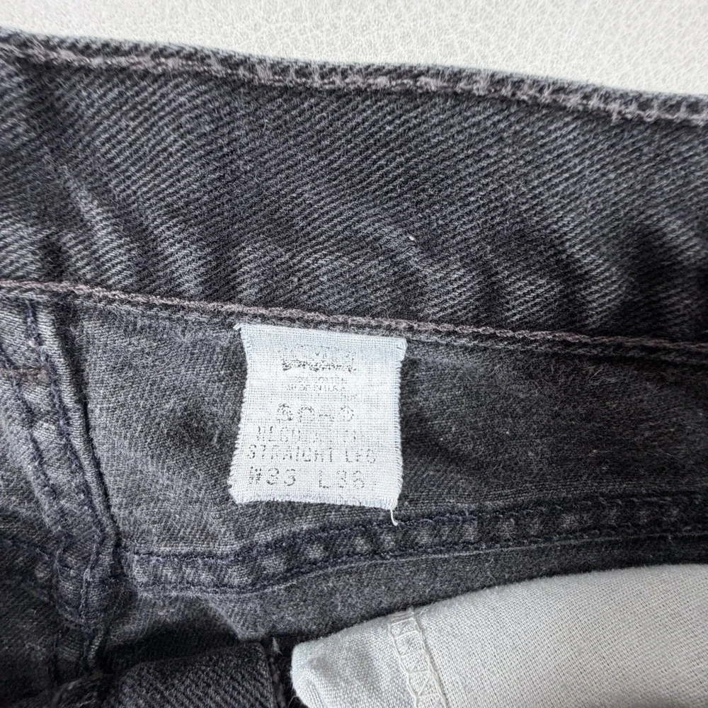 Vintage Levis 505 Mens 30x36 Regular Fit Straight Leg Black Jeans Made in USA